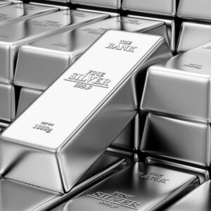 Silver bars sit in a tidy stack.
